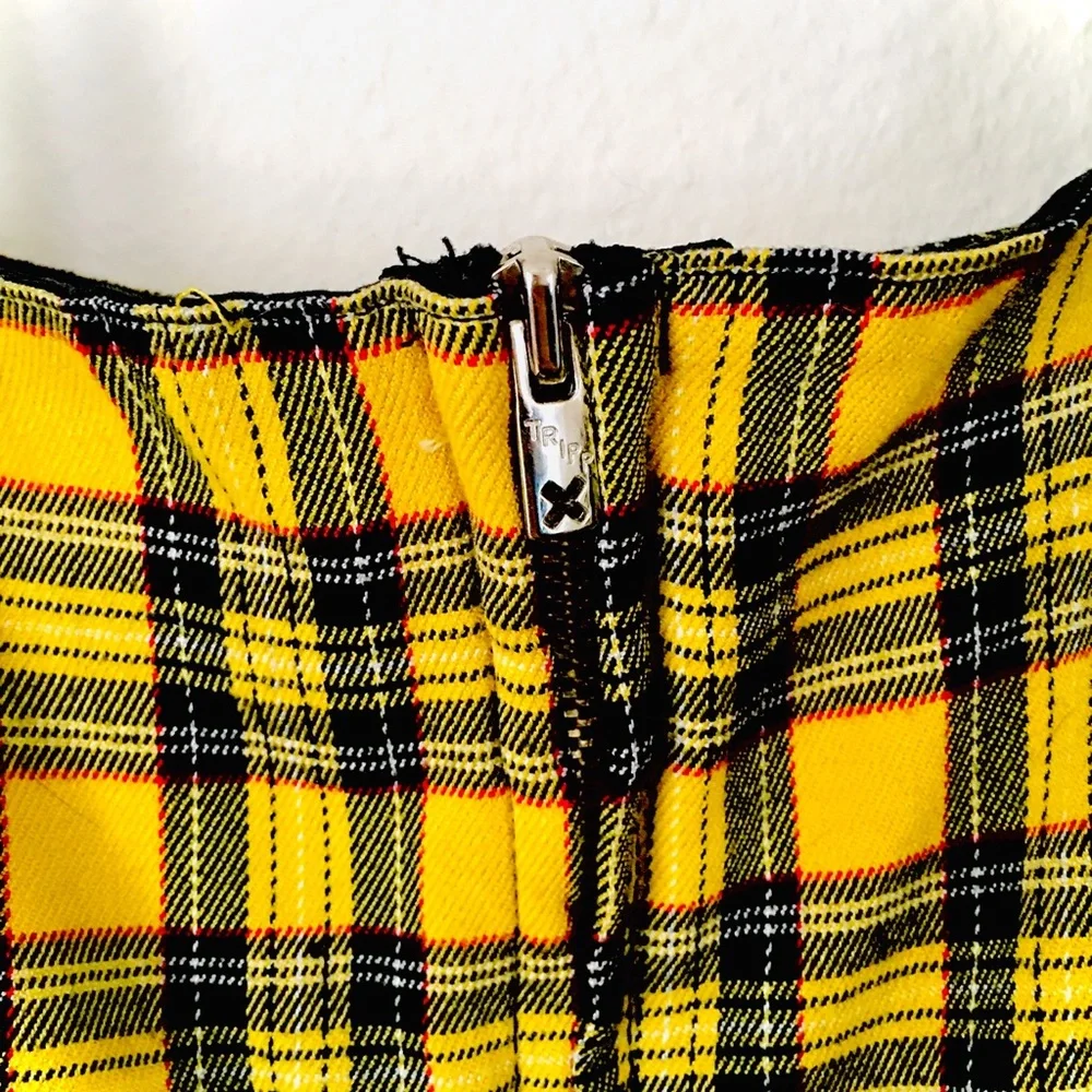 Tripp NYC by Daang Goodman yellow tartan dress XL - Picture 4 of 6